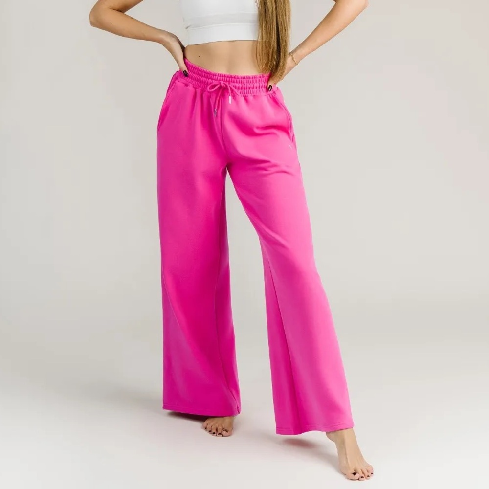 Hot Pink Retreat Wide Leg Joggers 32"